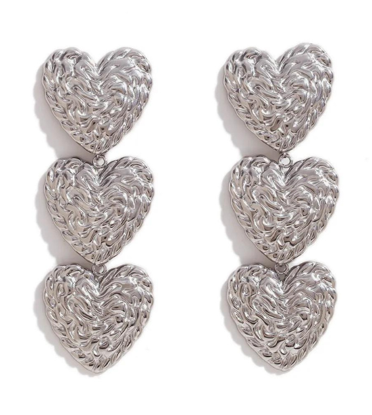 ALL MY HEARTS EARRING SILVER