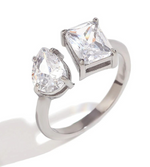Load image into Gallery viewer, WATER DROP DOUBLE STONE RING