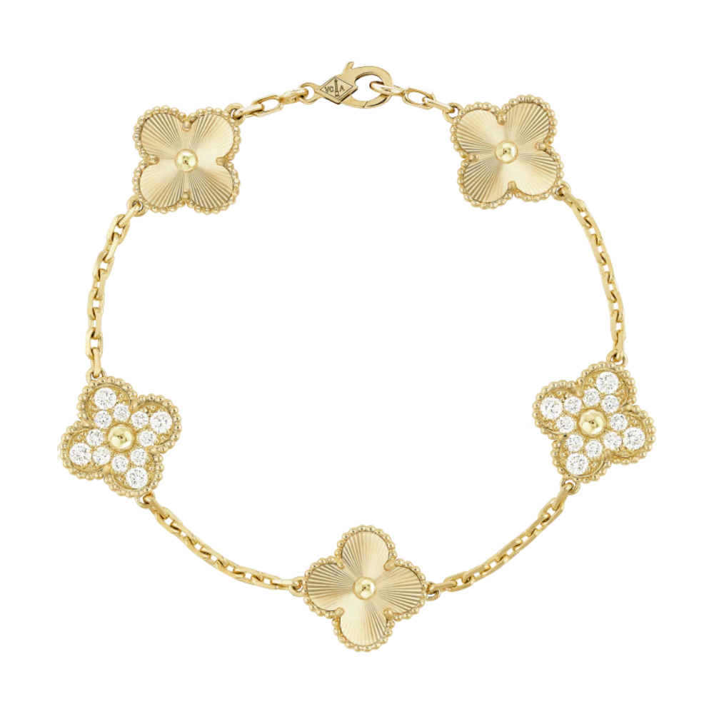 Van Cleef necklace with golden cubic zirconia