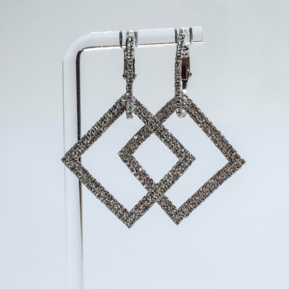 ELAXI SQUARE CRYSTAL EARRING